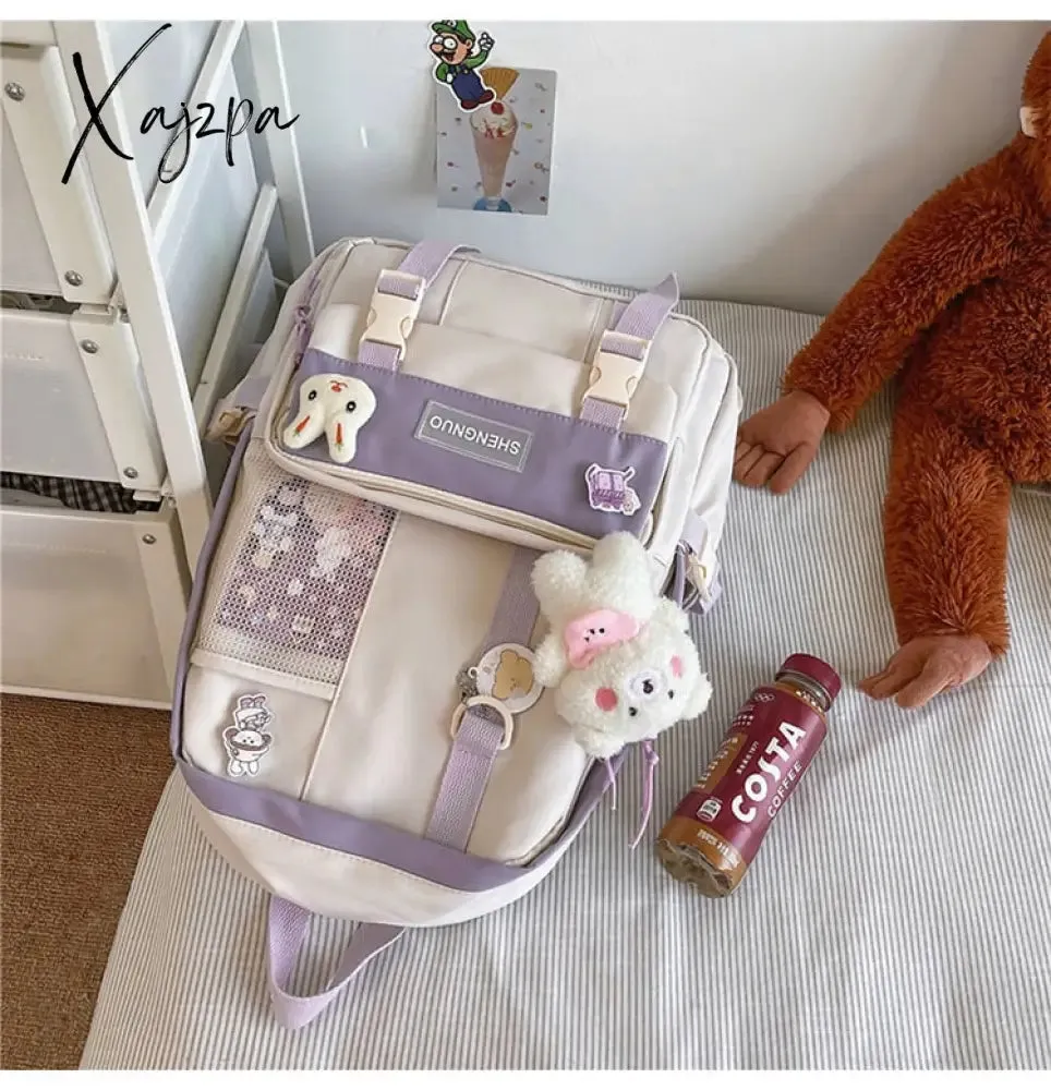 Xajzpa - Casual for Girl Student Backpack Large Capacity Travel Female Fashion School Bags High Quality Cute for Teenager Backpack