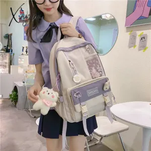 Xajzpa - Casual for Girl Student Backpack Large Capacity Travel Female Fashion School Bags High Quality Cute for Teenager Backpack