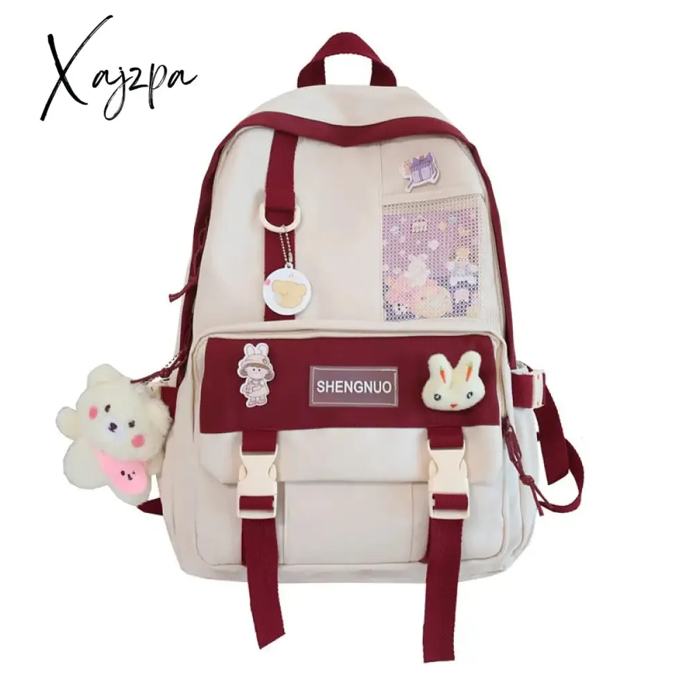 Xajzpa - Casual for Girl Student Backpack Large Capacity Travel Female Fashion School Bags High Quality Cute for Teenager Backpack