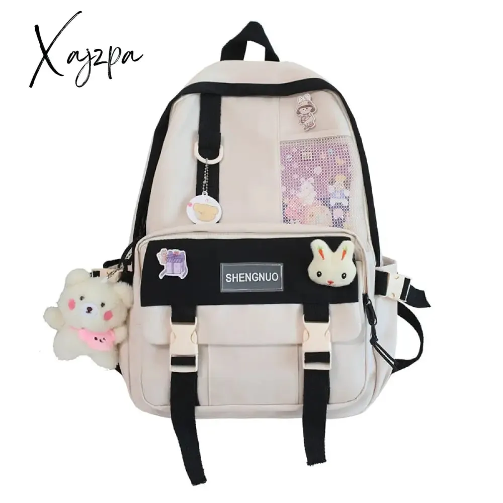 Xajzpa - Casual for Girl Student Backpack Large Capacity Travel Female Fashion School Bags High Quality Cute for Teenager Backpack